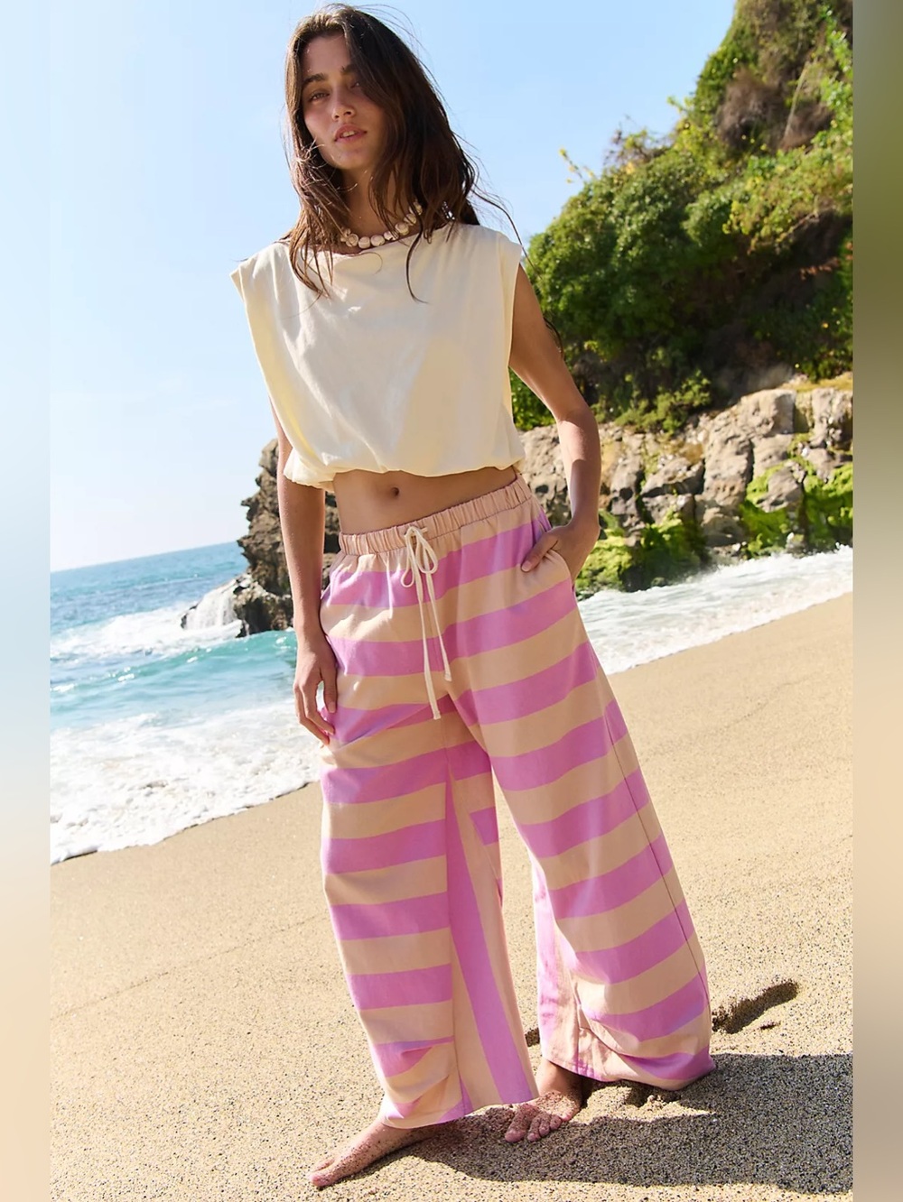 NWT FREE PEOPLE FREE-EST Dakota Pants | Lilac Combo MSRP $78 Size S Oversized